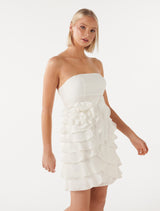 Mimi Ruffle Rosette Mini Dress Forever New