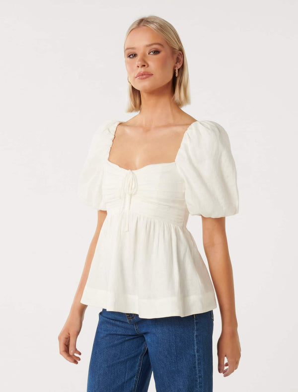 Rae Ruched Bodice Blouse Forever New