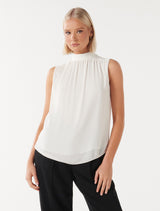 Harlow Keyhole Sleeveless Blouse Forever New