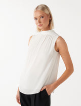 Harlow Keyhole Sleeveless Blouse Forever New