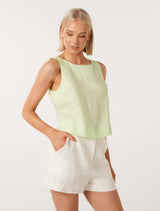 Laila Linen Tank Top Forever New