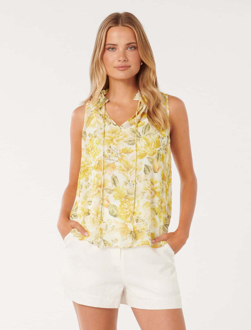 Ellis Sleeveless Tassel Blouse Forever New