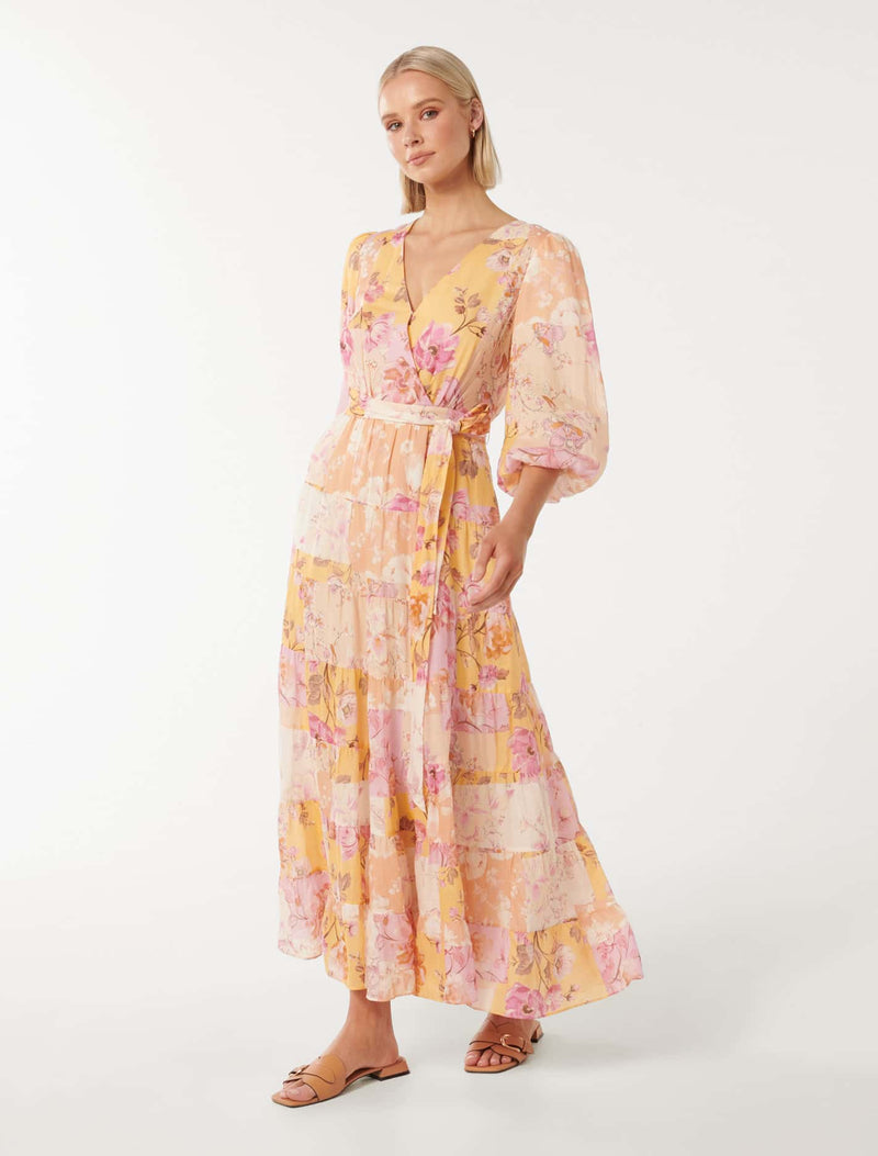 Imogen Tiered Wrap Midi Dress Forever New