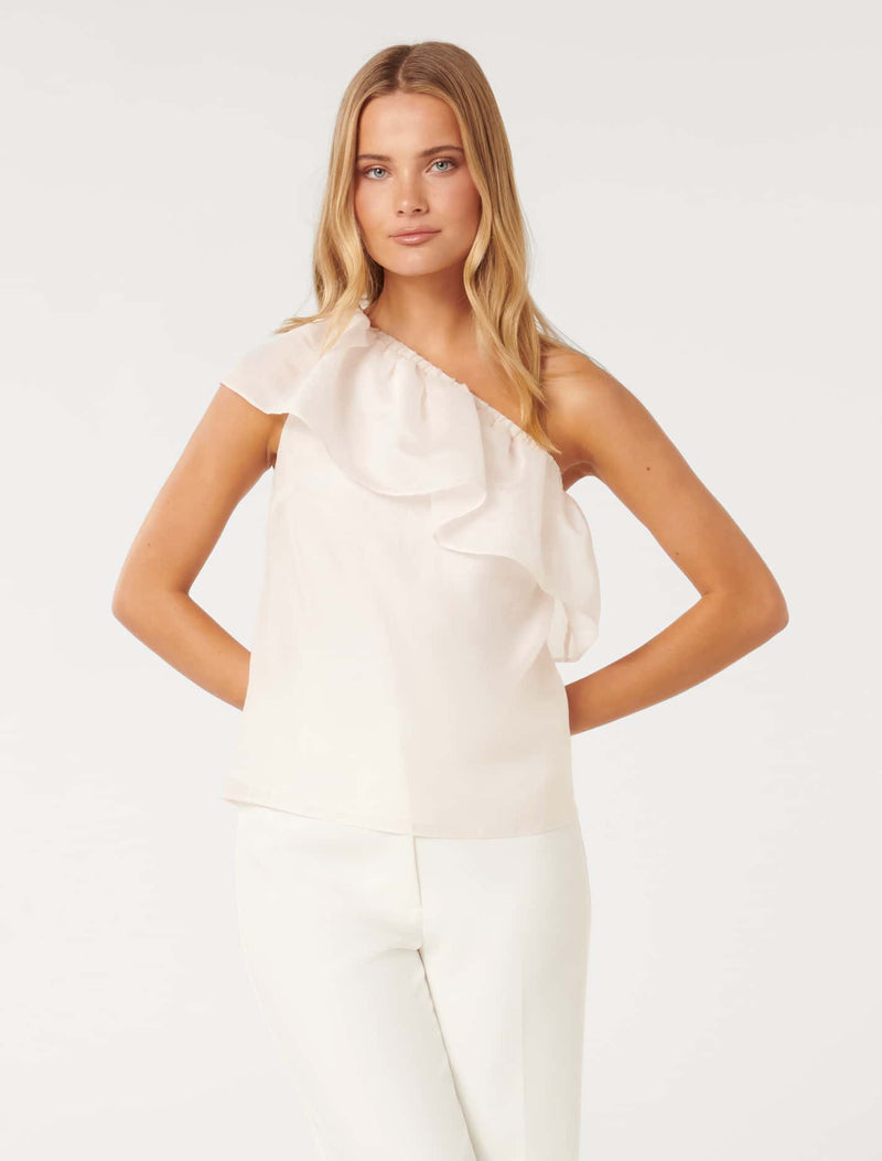 Fern Asymmetric Frill Top Forever New