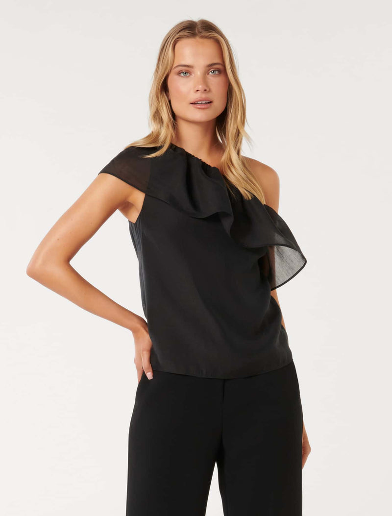 Fern Asymmetric Frill Top Forever New