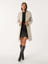 Annika Shawl Collar Wrap Coat Forever New