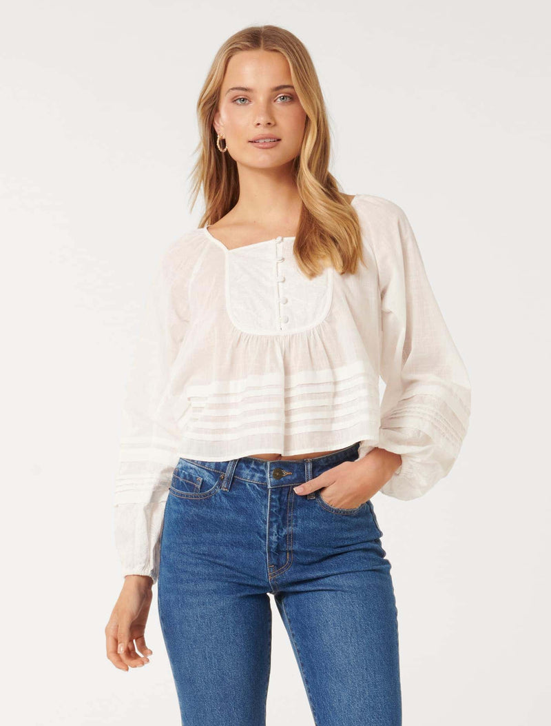 Rosaline Swing Pintuck Blouse Forever New