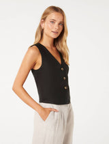 Veruca Linen Vest Top Forever New