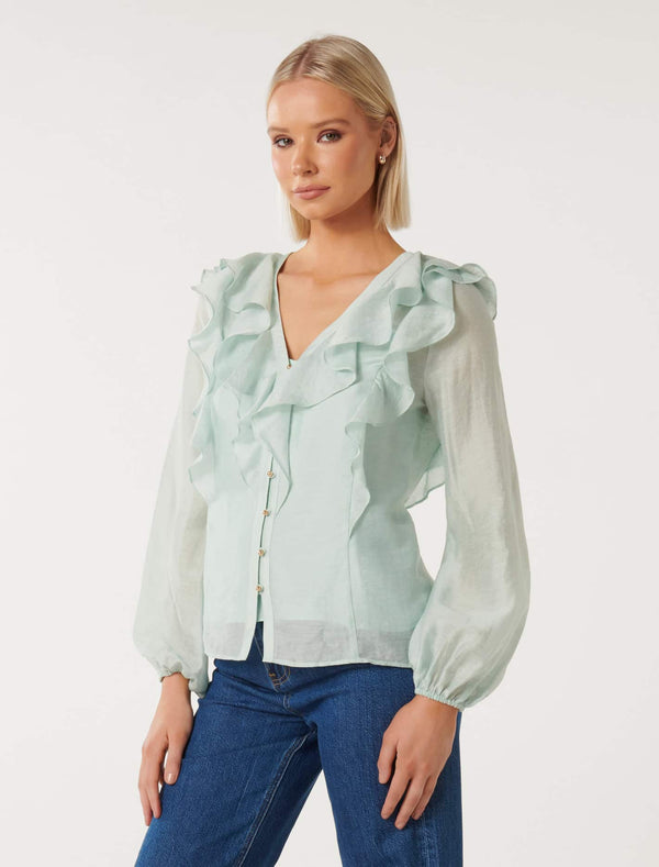 Sandy Ruffle Blouse Forever New