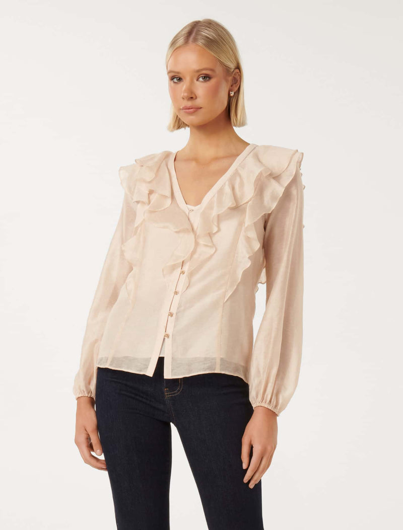 Sandy Ruffle Blouse Forever New