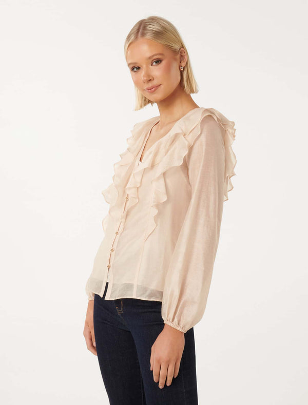 Sandy Ruffle Blouse Forever New