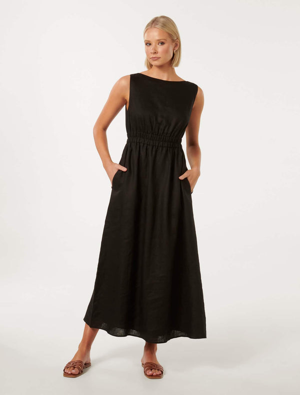 Margot Shirred Waist Midi Dress Forever New