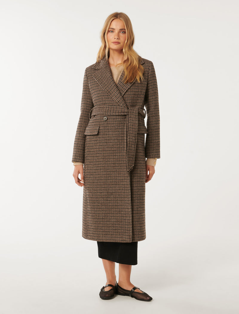 Oscar Check Coat Forever New