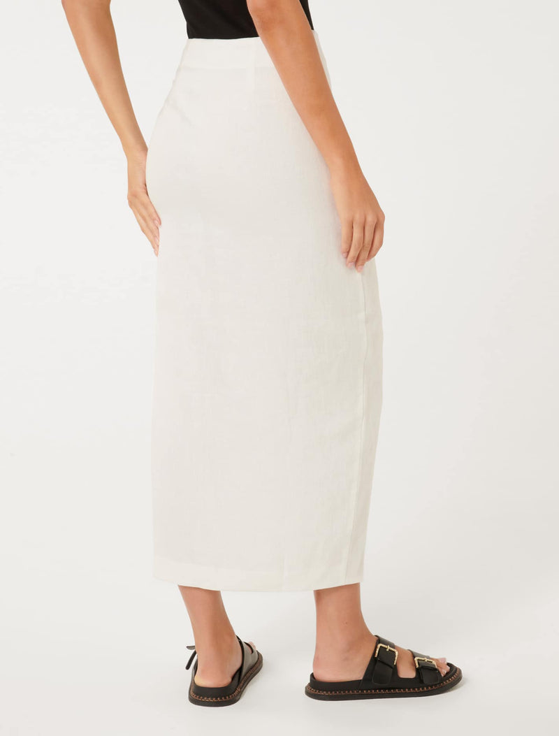 Maeve Linen Wrap Midi Skirt Forever New