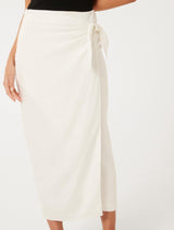 Maeve Linen Wrap Midi Skirt Forever New