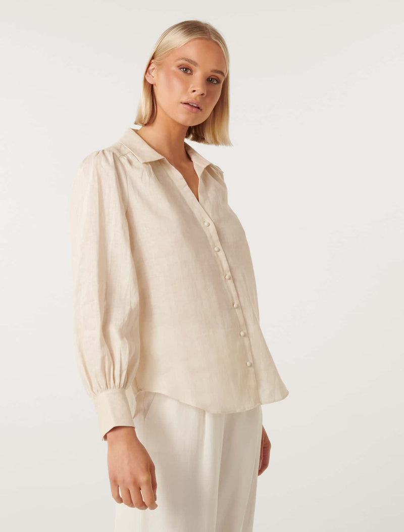 Lee Petite Linen Blouse Forever New