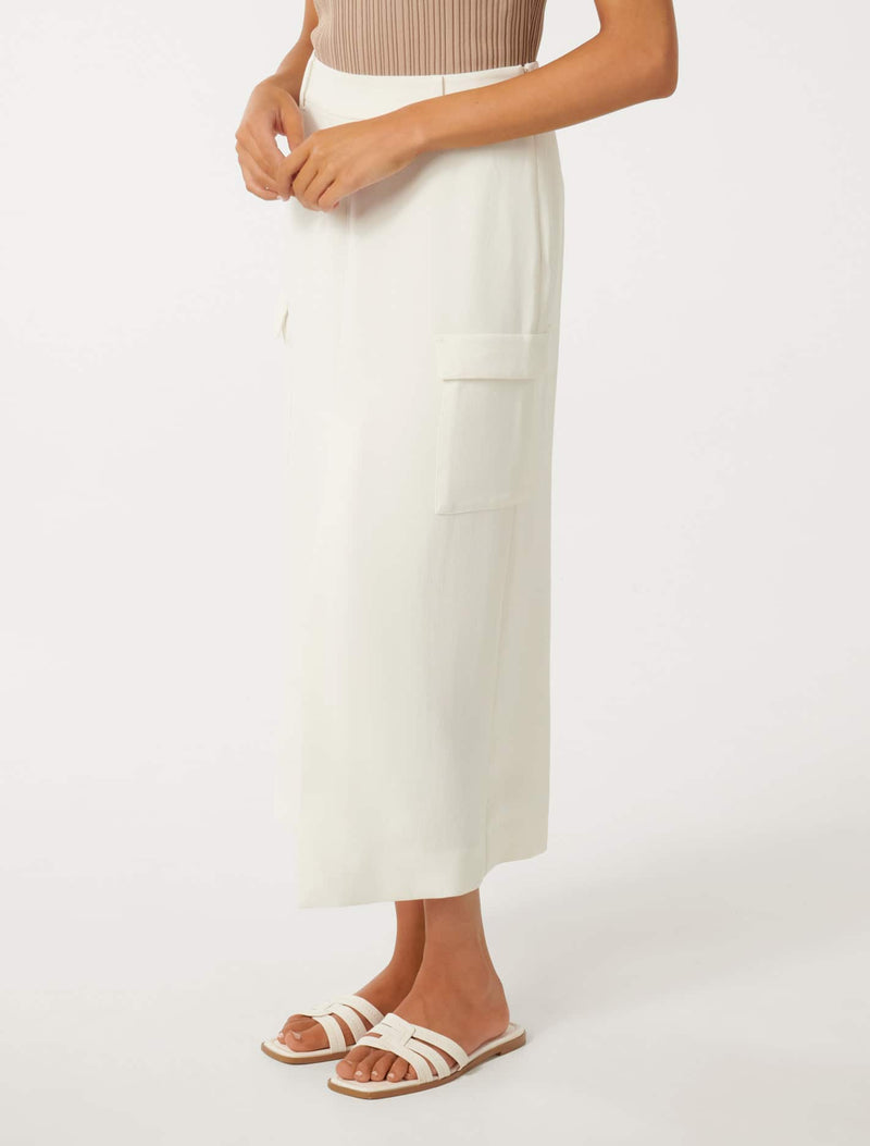 Carly Petite Cargo Midi Skirt Forever New