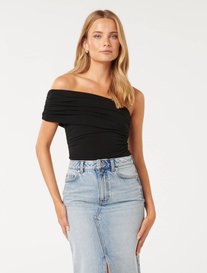 Daphne One Shoulder Ruched Top Forever New