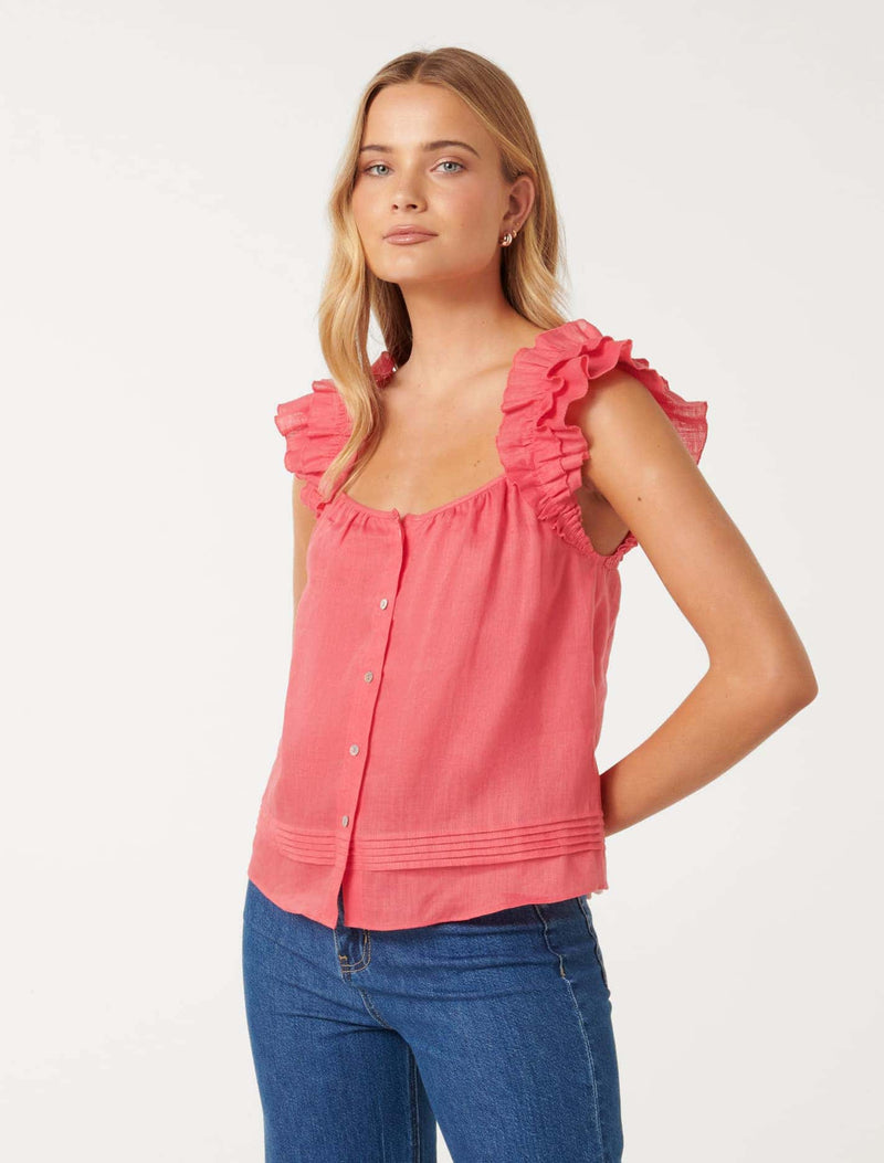 Breanna Babydoll Frill Top Forever New