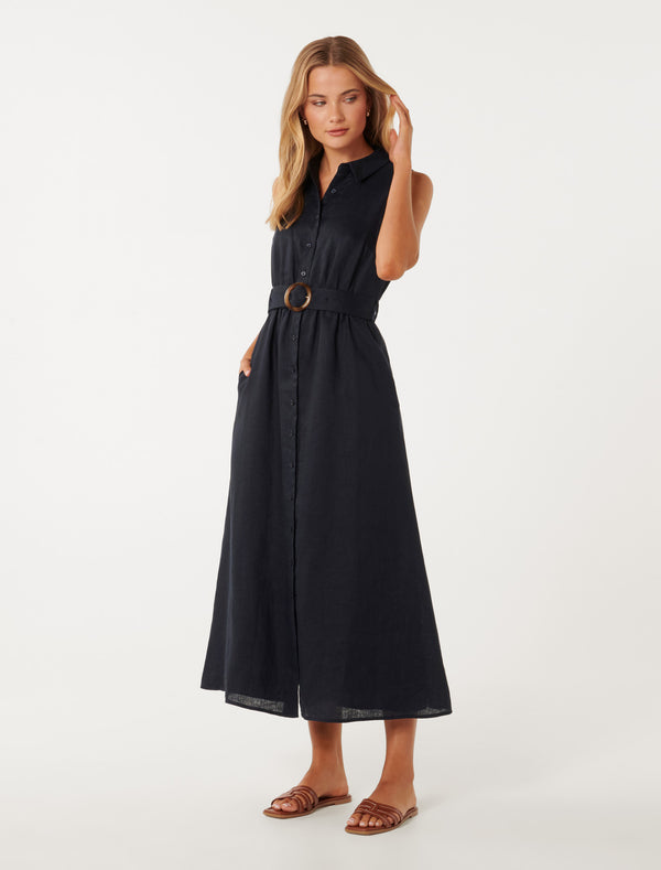 Gabbriette Button Down Midi Dress Forever New