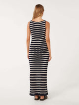 Elora Wave Striped Knit Dress Forever New