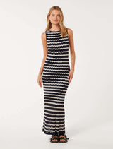 Elora Wave Striped Knit Dress Forever New