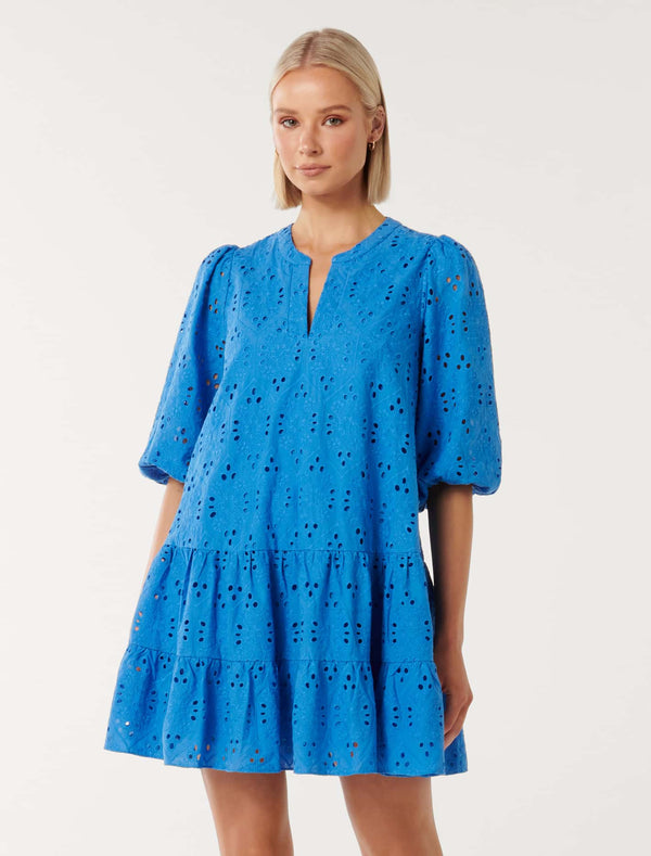 Palermo Broderie Smock Mini Dress Forever New