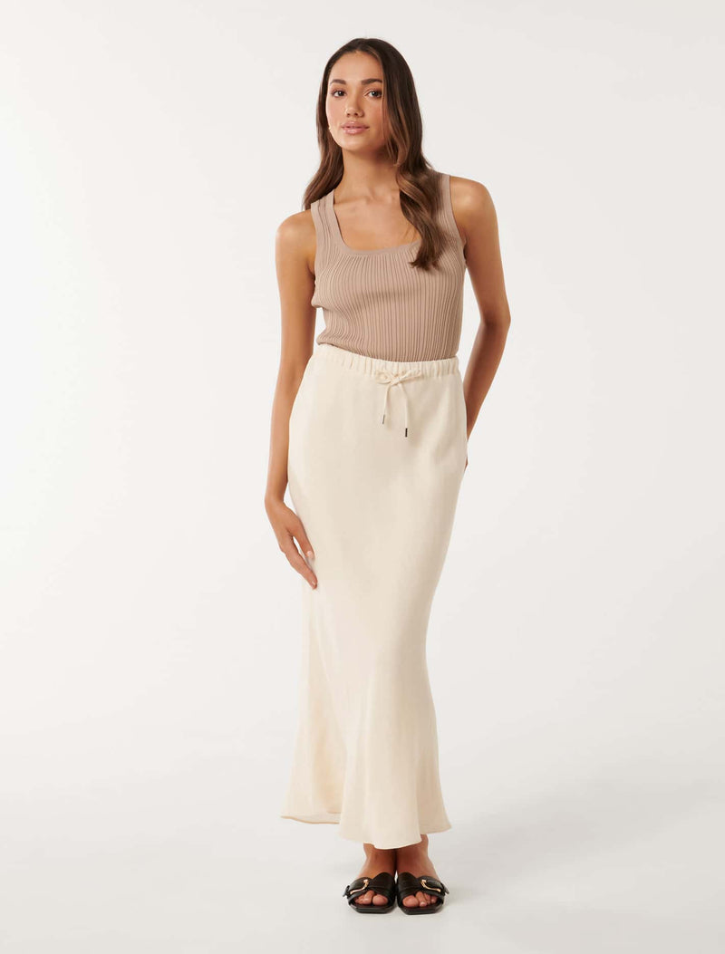 Millie Petite Linen Maxi Skirt Forever New