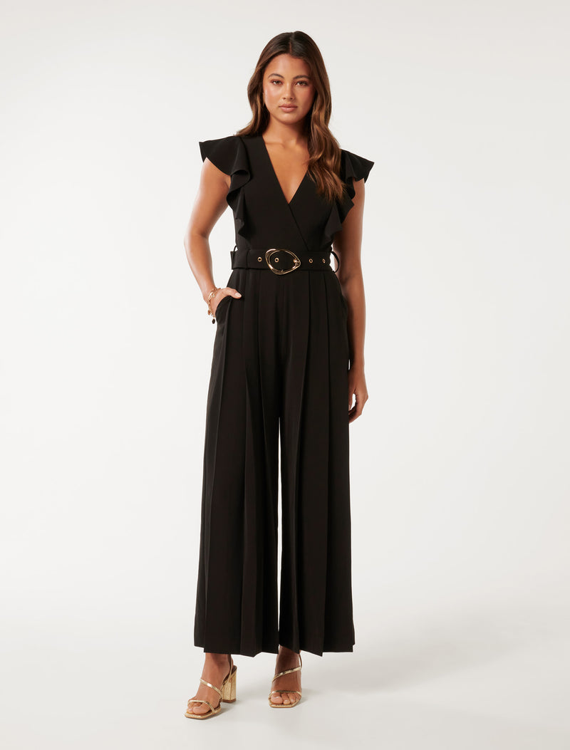 Jackie Flutter Sleeve Jumpsuit Forever New