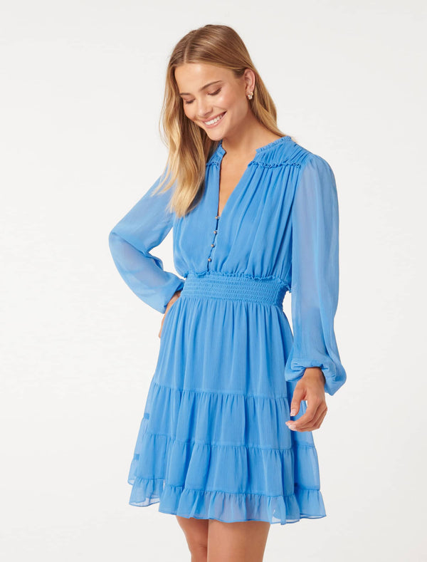 Adley Ruffle Mini Dress Forever New