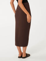 Sarah Crinkle Sarong Midi Skirt Forever New