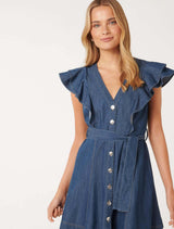 Penelope Denim Mini Dress Forever New