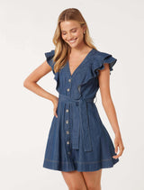 Penelope Denim Mini Dress Forever New