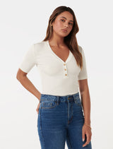 Elaine Button Up Top Forever New