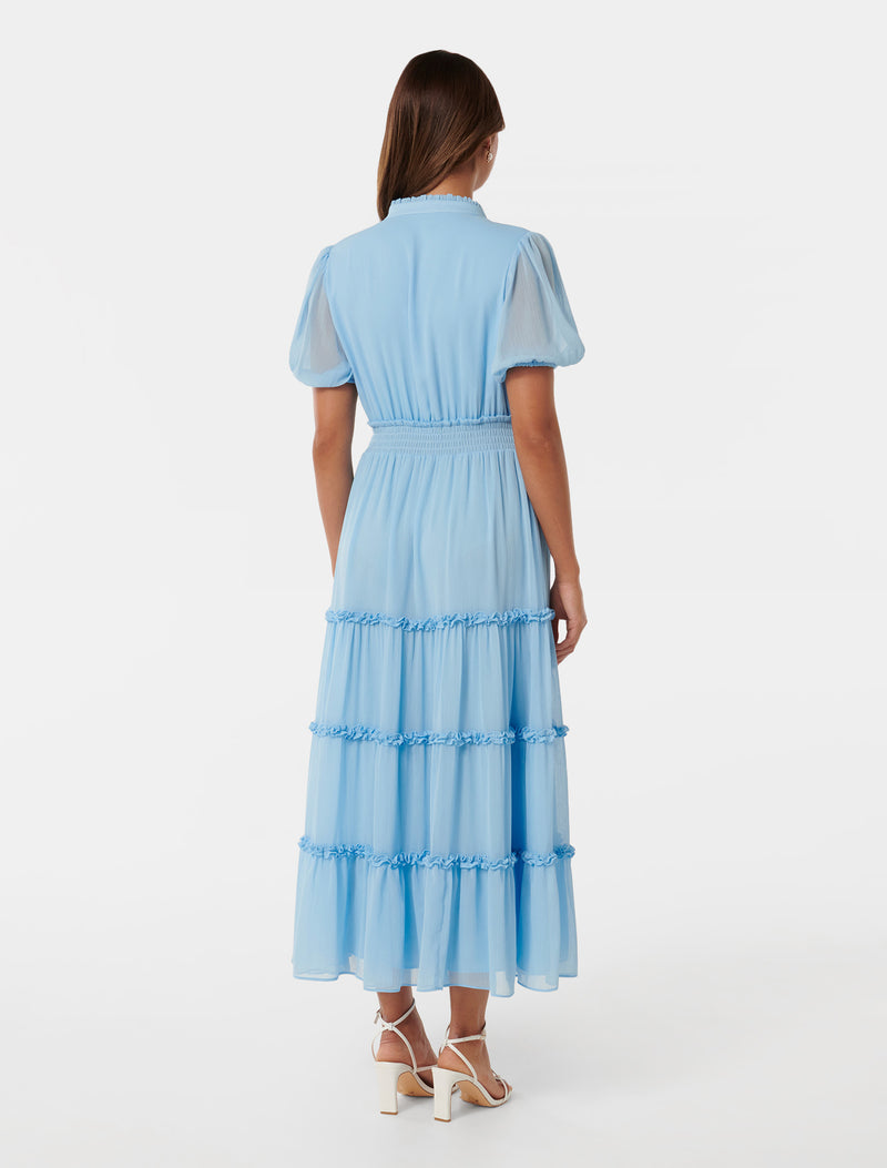 Nora Frill Tier Midi Dress Forever New