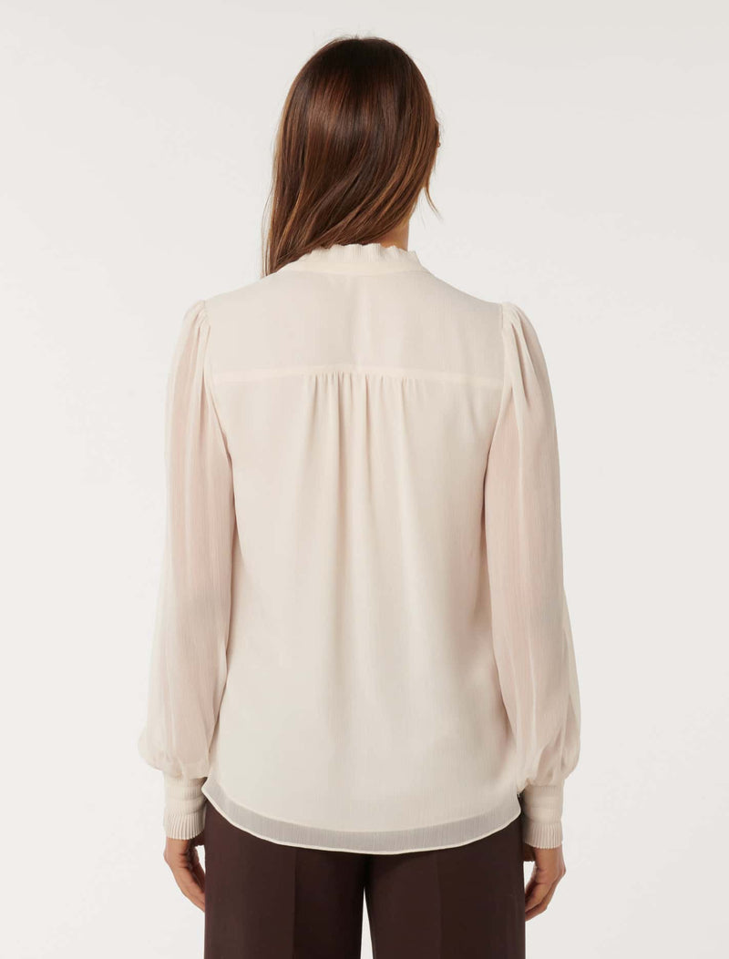 Flora Fluted Pleat Blouse Forever New