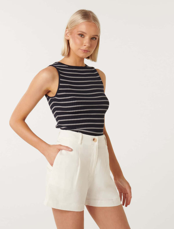 Millie Stripe Boatneck Tank Top Forever New