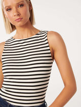 Francesca Stripe Boat Neck Tank Top Forever New