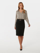 Dina Belted Pencil Skirt Forever New