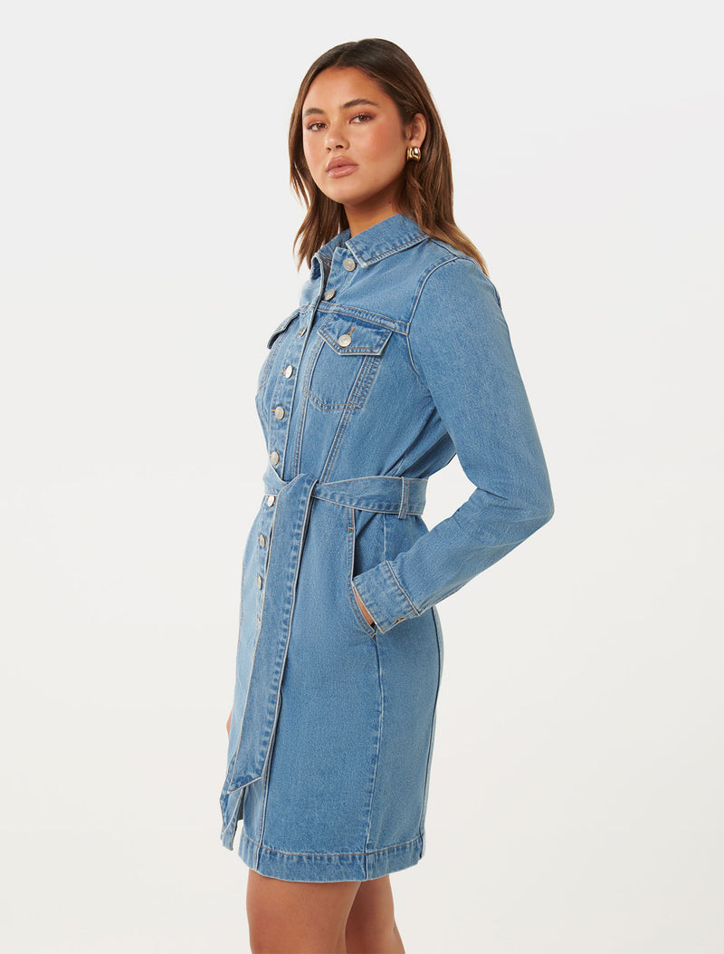 Taylor Denim Shirt Dress Forever New