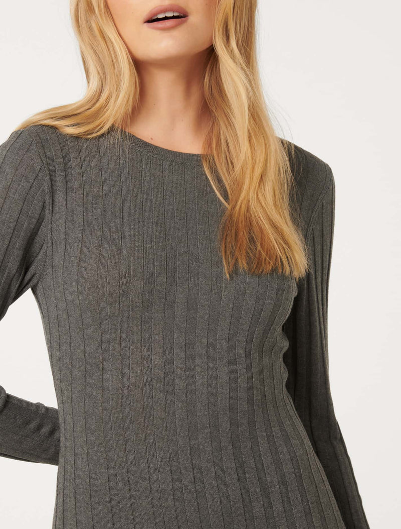 Lyla Crew Neck Detail Knit Dress Forever New