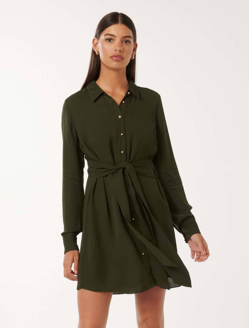 Sherri Mini Shirt Dress Forever New