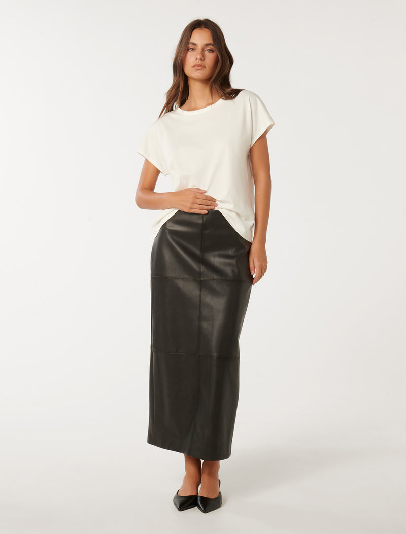 Billie Vegan Leather Maxi Skirt Forever New