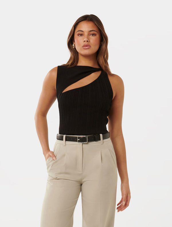 Alannah Ribbed Twist Tank Top Forever New