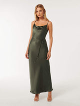 Lucy Satin Cowl Maxi Dress Forever New