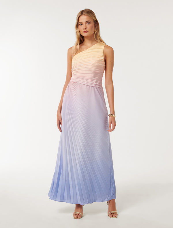 Paula Pleated One Shoulder Maxi Dress Forever New