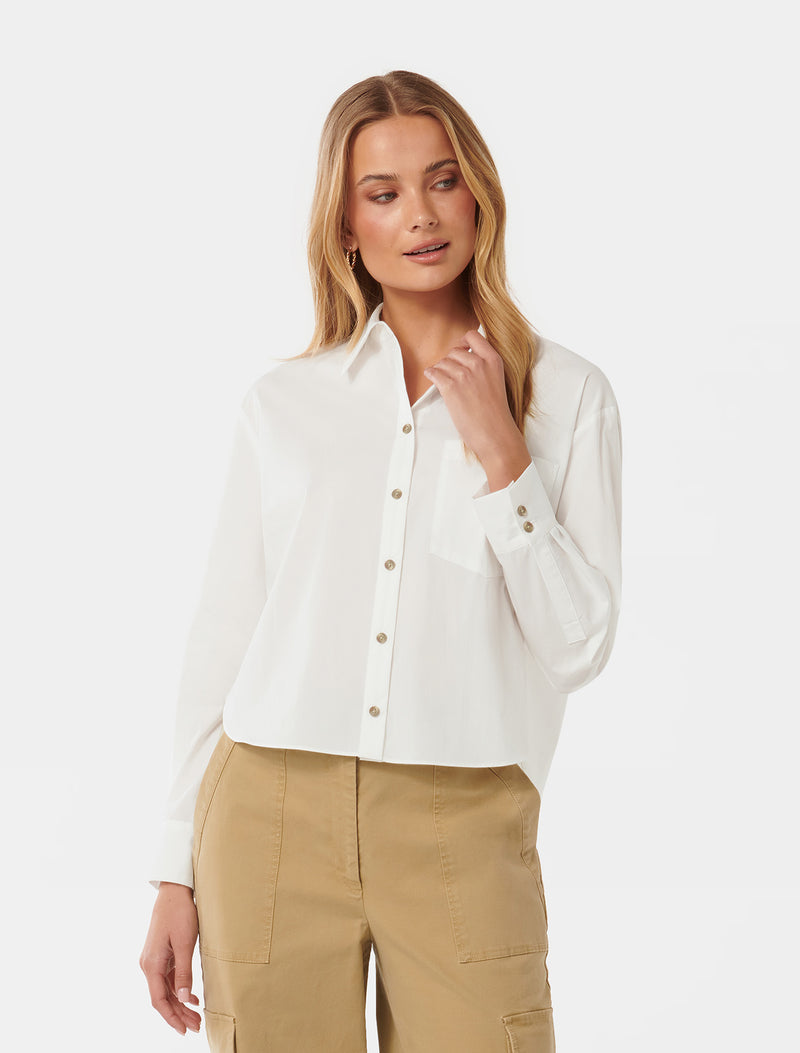 Chloe Cropped Shirt Forever New