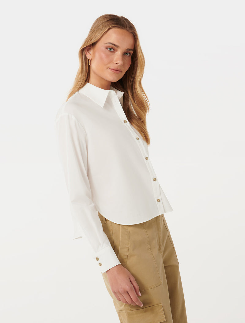 Chloe Cropped Shirt Forever New