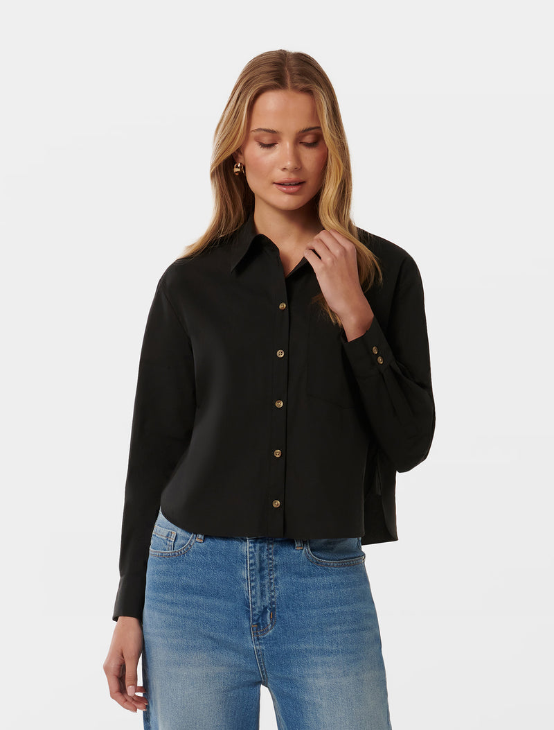 Chloe Cropped Shirt Forever New