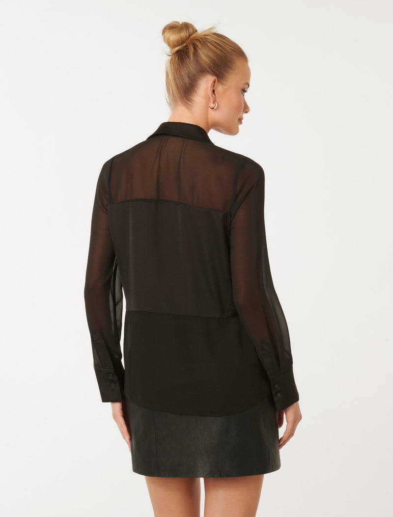 Scout Sheer Panelled Shirt Forever New